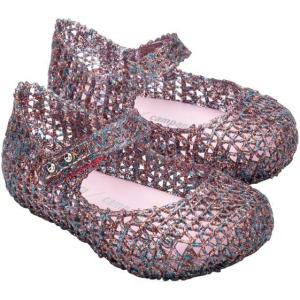 image:imageMelissa Mini Campana Papel Flats for Babies Toddlers  Comfortable amp Cute CloseToe Jelly Flat Shoes with MaryJane Strap amp Interwoven CutOut DesignGlitter ClearPink