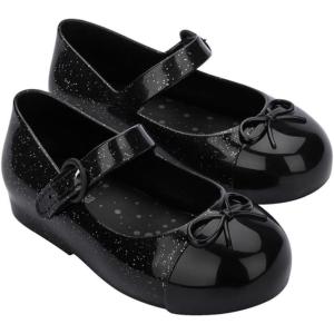 image:imagemini melissa Sweet Love Cap Toe Mary Jane Dress Shoes for Toddlers amp Little Kids  Jelly Flats for Girls with Cute Bow Toe Accent and Adjustable Straps Toddler Girl FlatsBlack