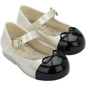 image:imagemini melissa Sweet Love Cap Toe Mary Jane Dress Shoes for Toddlers amp Little Kids  Jelly Flats for Girls with Cute Bow Toe Accent and Adjustable Straps Toddler Girl FlatsPearly WhiteBlack