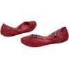 image:imageMelissa Campana Papel Flats for Women  Comfortable Stylish amp Flexible SlideOn ClosedToe Jelly Flat Shoes with Hollow Interwoven Cut Out DesignMetal Red