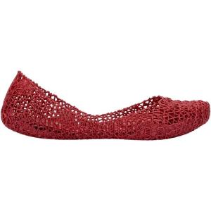 image:imageMelissa Campana Papel Flats for Women  Comfortable Stylish amp Flexible SlideOn ClosedToe Jelly Flat Shoes with Hollow Interwoven Cut Out DesignMetal Red