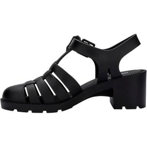 image:imageMelissa Possession Heel Fashion Sandals for Women  Iconic Fisherman Style with Medium Block Heel  Adjustable Buckle for Comfort  100 PVC UpperInsoleSole  Bubblegum ScentBlack