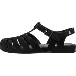 image:imageMelissa Possession Jelly Sandals for Women  The Original Jelly Shoes Fishermans Sandals with Adjustable Strap and Side BuckleBlack Flocked