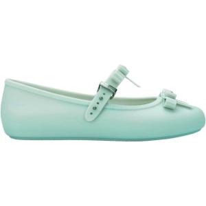 image:imageMelissa Soft Ballerina  Seasonless Flats for Women  Classic Ballet Flat Style with Adjustable Strap  LightasAir PVC Construction  Soft Foam Insole  Bubblegum ScentBow  GreenBeige
