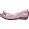 image:imagemini melissa Ultragirl with Bow Ballet Flats for Girls Comfortable amp Cute Peep Toe Jelly Flat Shoes with Transparent Upper and Small Bow for KidsGlitter Pink