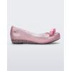image:imagemini melissa Ultragirl with Bow Ballet Flats for Girls Comfortable amp Cute Peep Toe Jelly Flat Shoes with Transparent Upper and Small Bow for KidsGlitter Pink