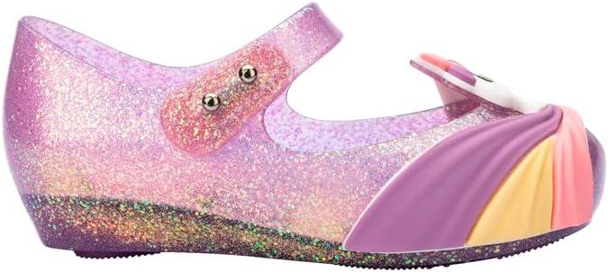 image:imagemini melissa Ultragirl Unicorn Mary Jane Shoes for Babies amp Toddlers  Comfy amp Cute Peep Toe Jelly Shoes wColorful Stripes amp Adjustable StrapGlitter Lilac