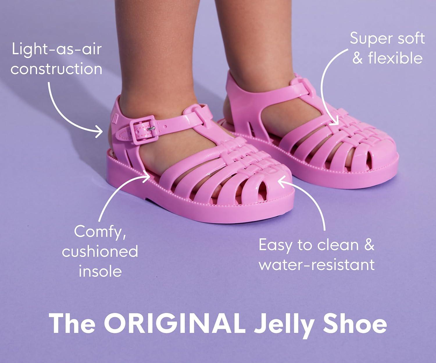 image:imagemini melissa Ultragirl Unicorn Mary Jane Shoes for Babies amp Toddlers  Comfy amp Cute Peep Toe Jelly Shoes wColorful Stripes amp Adjustable StrapGlitter Lilac