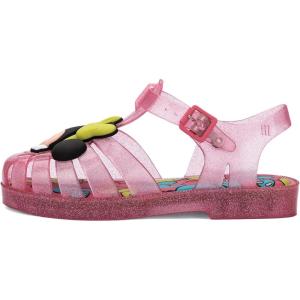 image:imagemini melissa Possession Disney Jelly Shoe for Kids  Iconic 90s Original Jelly Shoe Featuring Mickey and Minnie Mouse Applique Transparent Fisherman Sandal for KidsGlitter Pink
